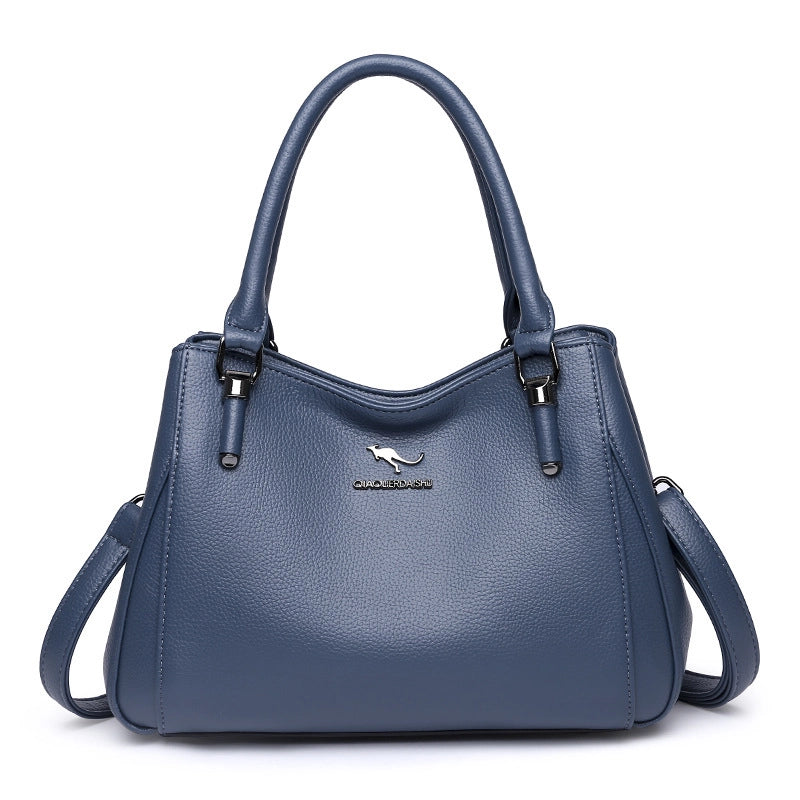 Women's Medium Pu Leather Solid Color Elegant Vintage Style Square Zipper Crossbody Bag