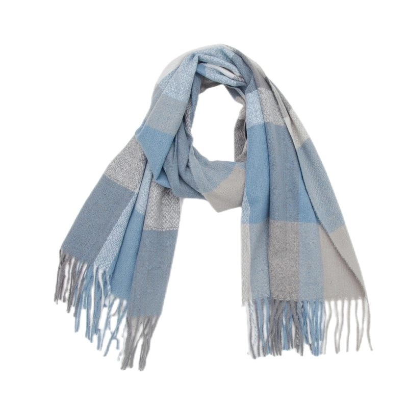 Women's Casual Minimalist Lattice Polyester Tassel Scarf