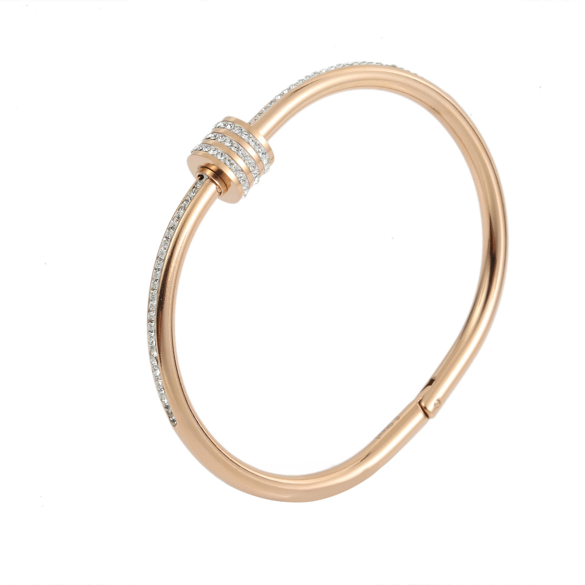 Natural Gypsophila Titanium Steel 18K Gold Plated Bangles