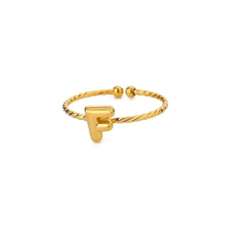 Elegant Minimalist Streetwear Letter 304 Stainless Steel Plating Open Rings