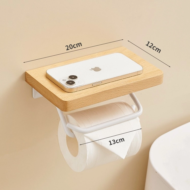 Classical Solid Color Wood Aluminium Alloy Tissue Holder