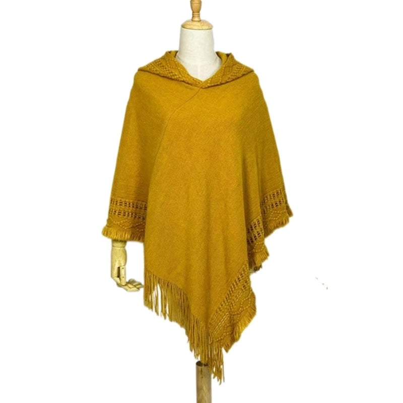 Women's Streetwear Solid Color Imitation Cashmere Tassel Shawls