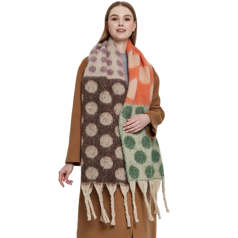 Women's Elegant Color Block Polyester Scarf