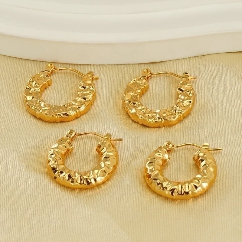 1 Pair Minimalist Water Droplets Polishing Gold Plated Stainless Steel Titanium Steel 18K Gold Plated Earrings
