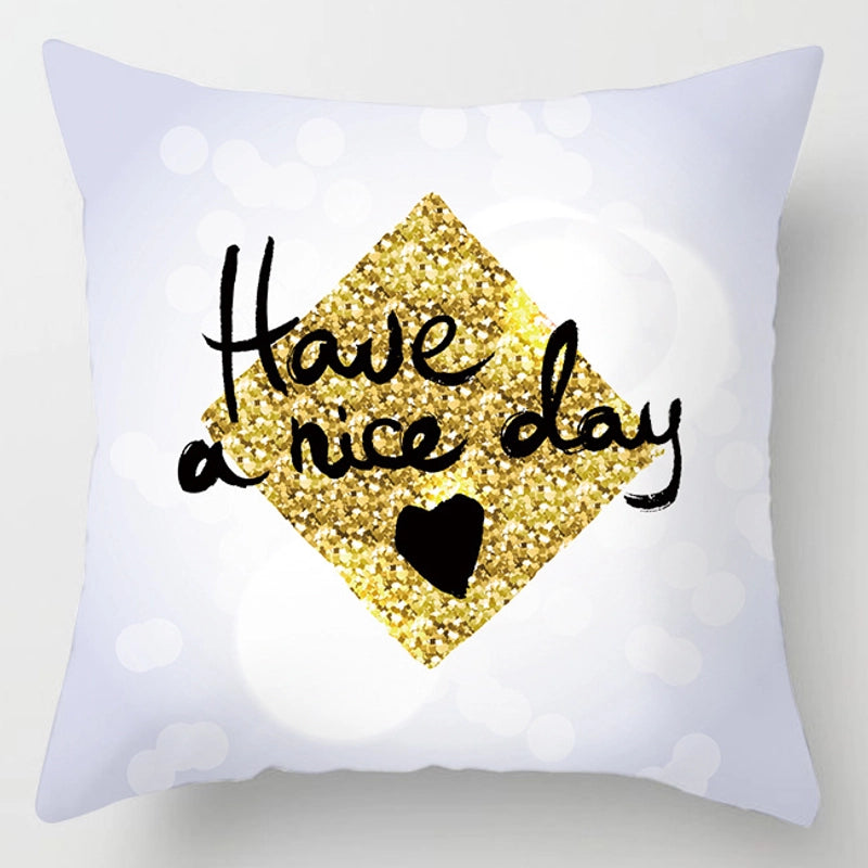 Minimalist Letter Polyester Pillow Cases Couch & Sofa Decor