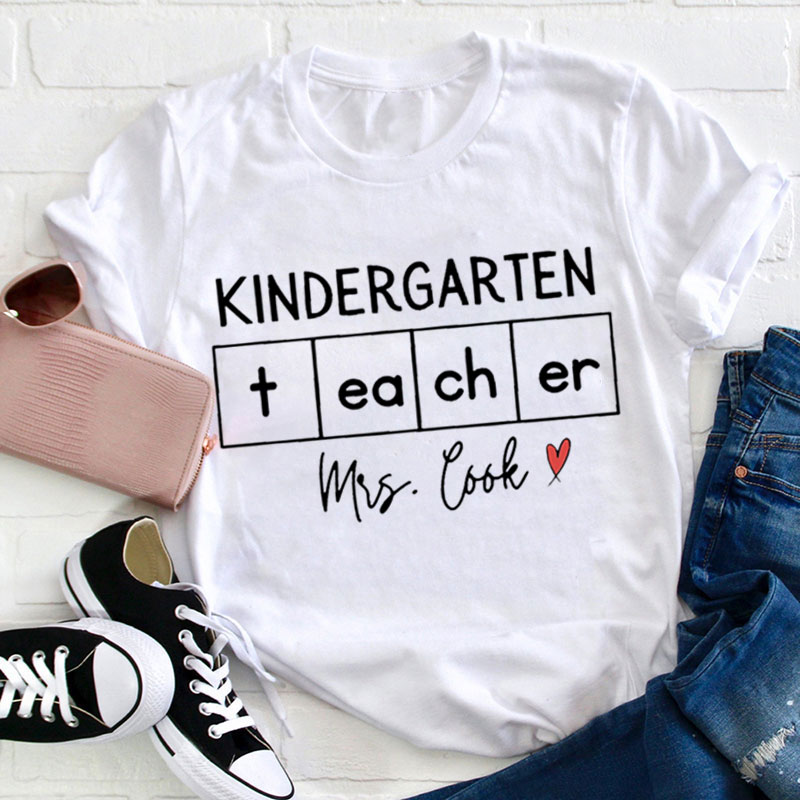 Personalized Love Teacher Name And Grade Teacher T-Shirt