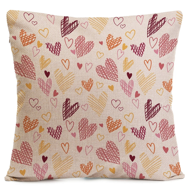 Valentine'S Day Elegant Lady Minimalist Heart Shape Linen Pillow Cases Couch & Sofa Decor