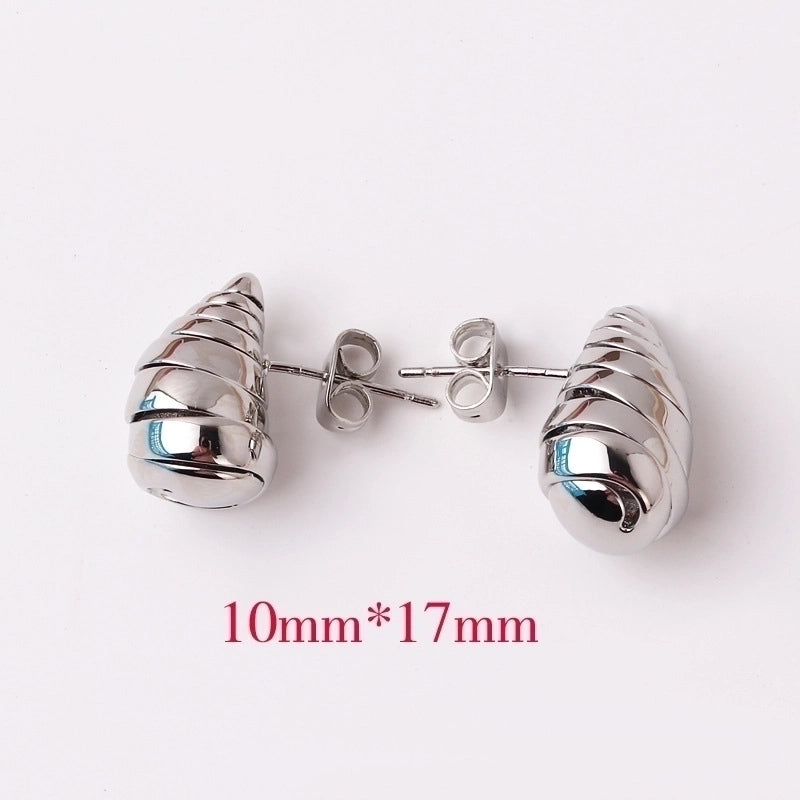 1 Pair Basic Minimalist Geometric Plating Copper Ear Studs