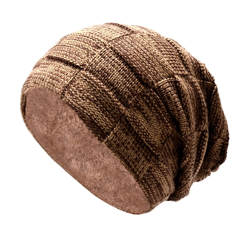 Men's Fashion Letter Solid Color Crimping Wool Cap