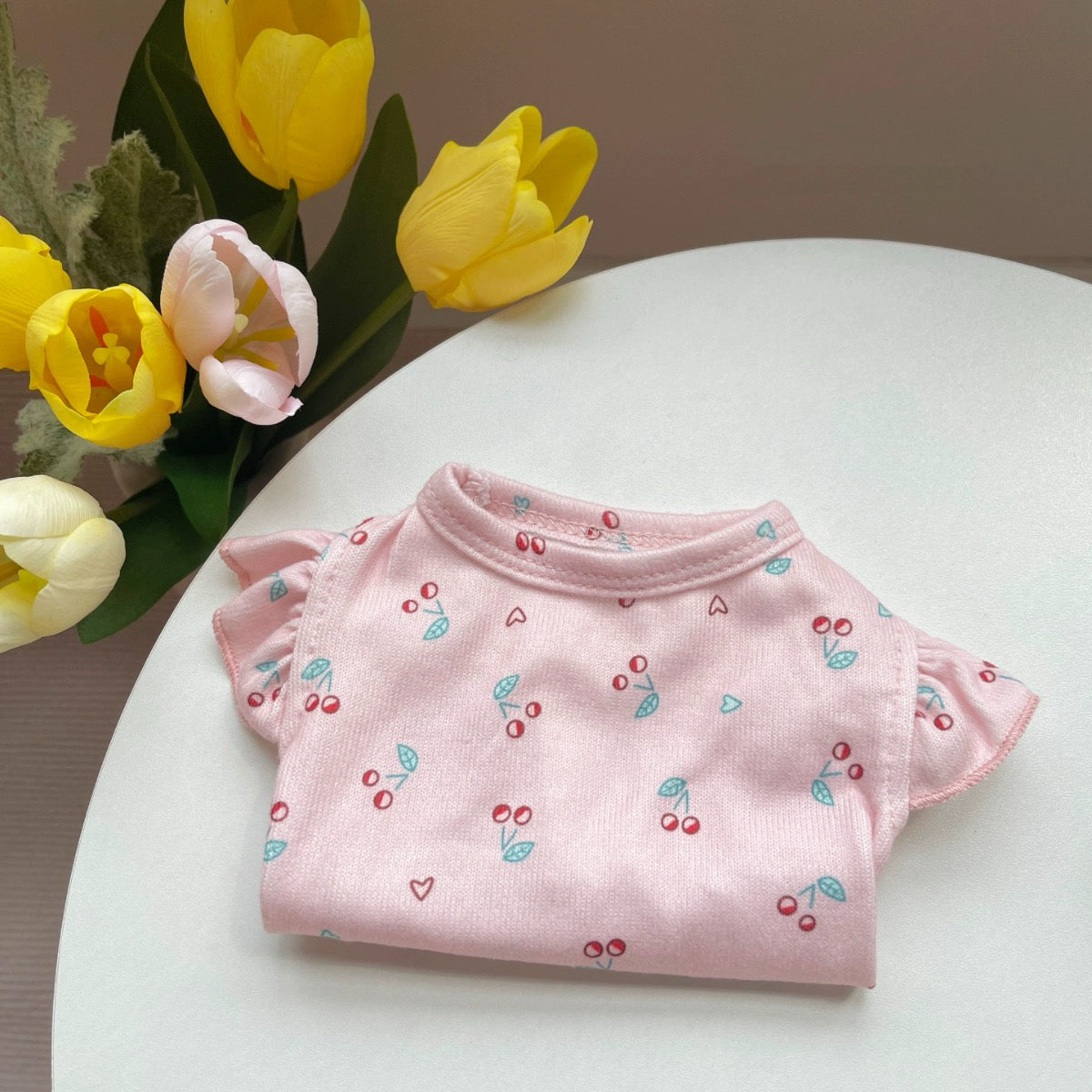 Cherry Ruffled Sleeves Dog Cat Vest