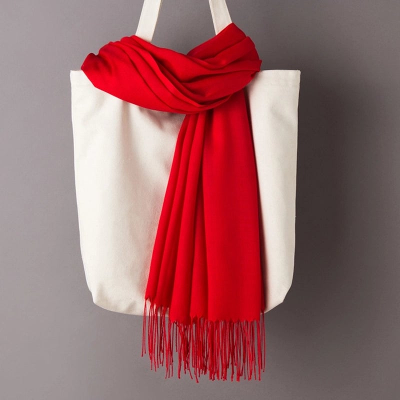 Thin Cashmere Scarf Solid Color Tassel Shawl LOGO Gift Scarf Factory Direct