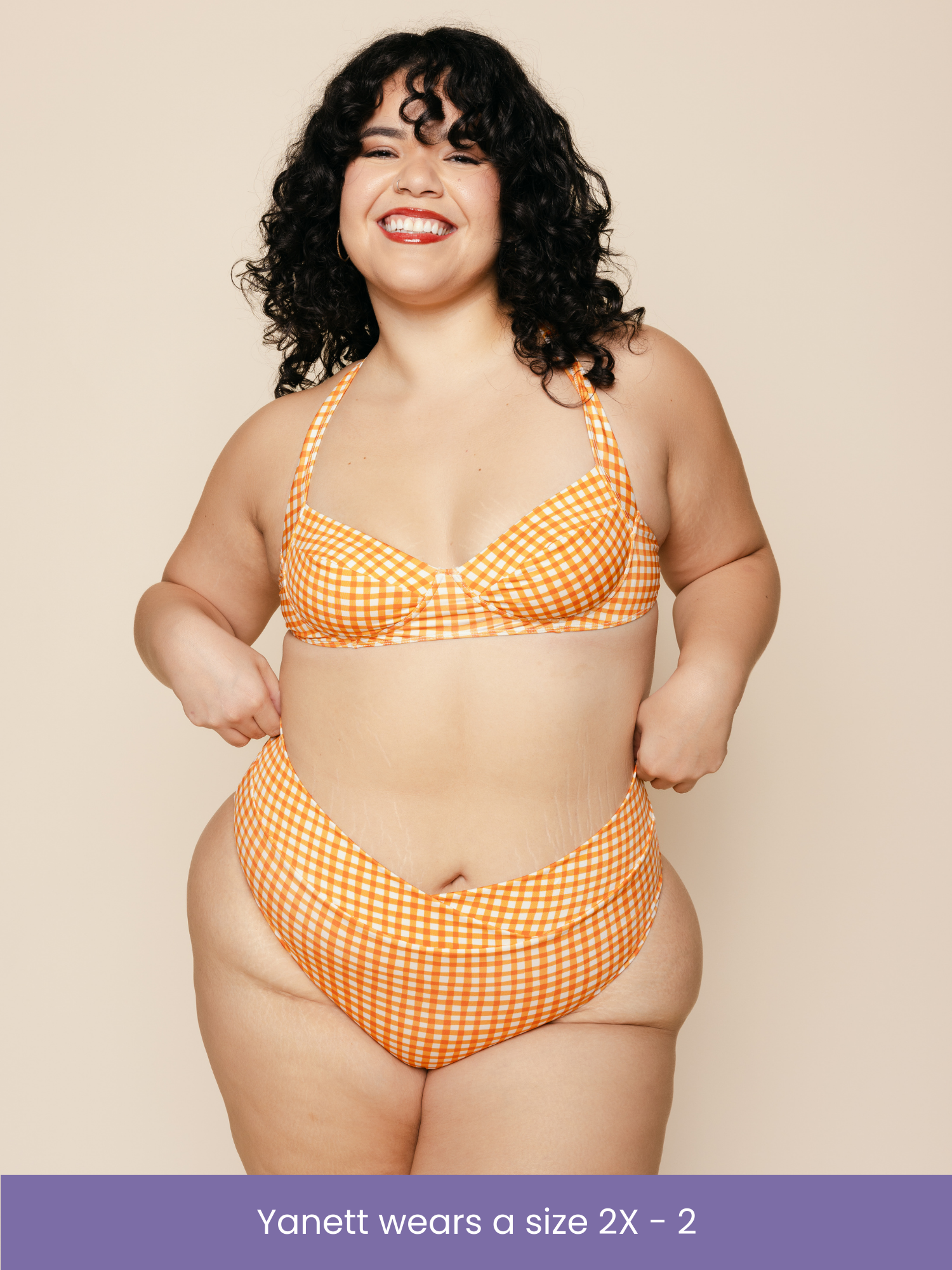High Hip Crossover Bottoms in Clementine