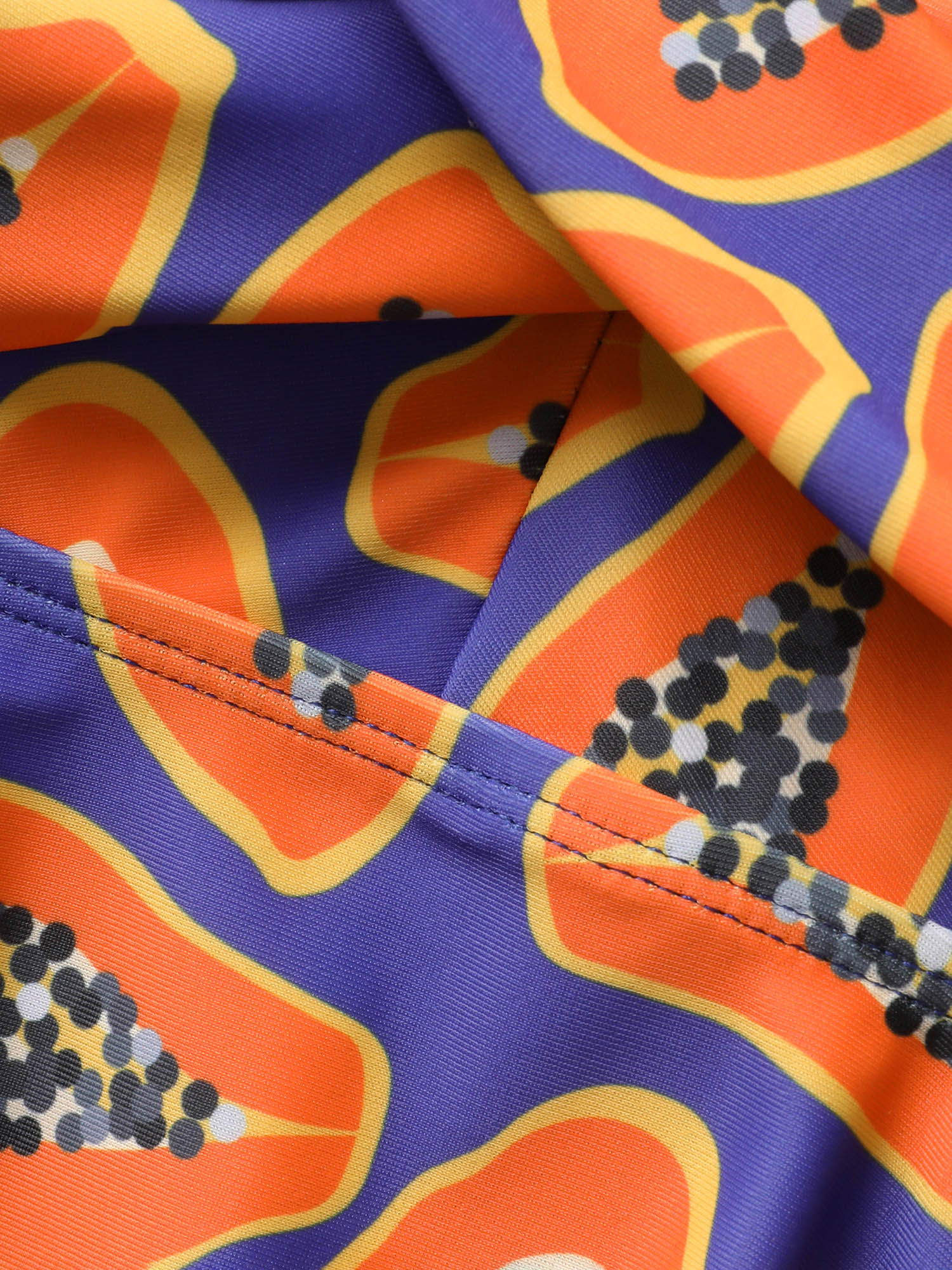 Fruit & Vegetable Print Crossover Cami Swim Dress