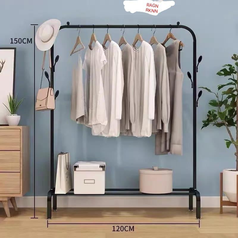 Clothes Dryer Rack With Shoes Racks Shelf / Removable Coat Dress Hanger Stand