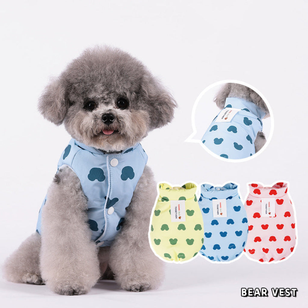 Sweet Bear Printed Dog Jacket Vest