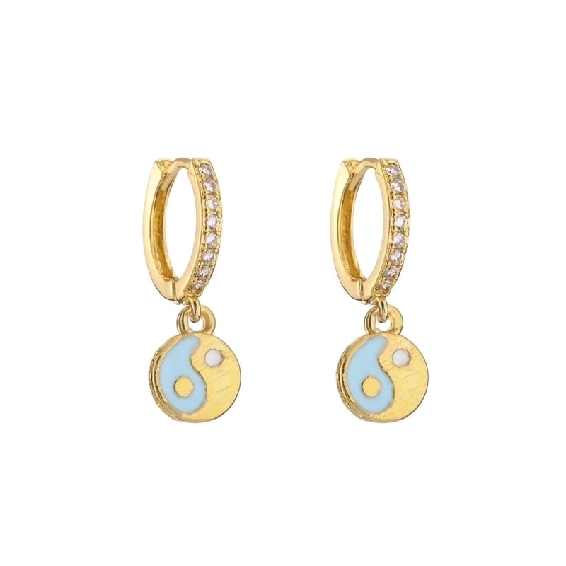 Cute Heart Plating Copper Zircon Copper Earrings