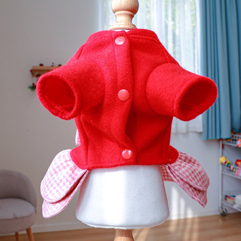 Bow Plaid Layered Dog Dress Harness