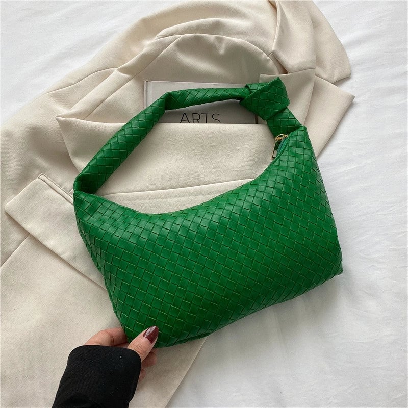 Retro Simple Women's Spring And Summer New Fashion Casual Crossbody Bag Woven Bag Shoulder Underarm Small Square Bag