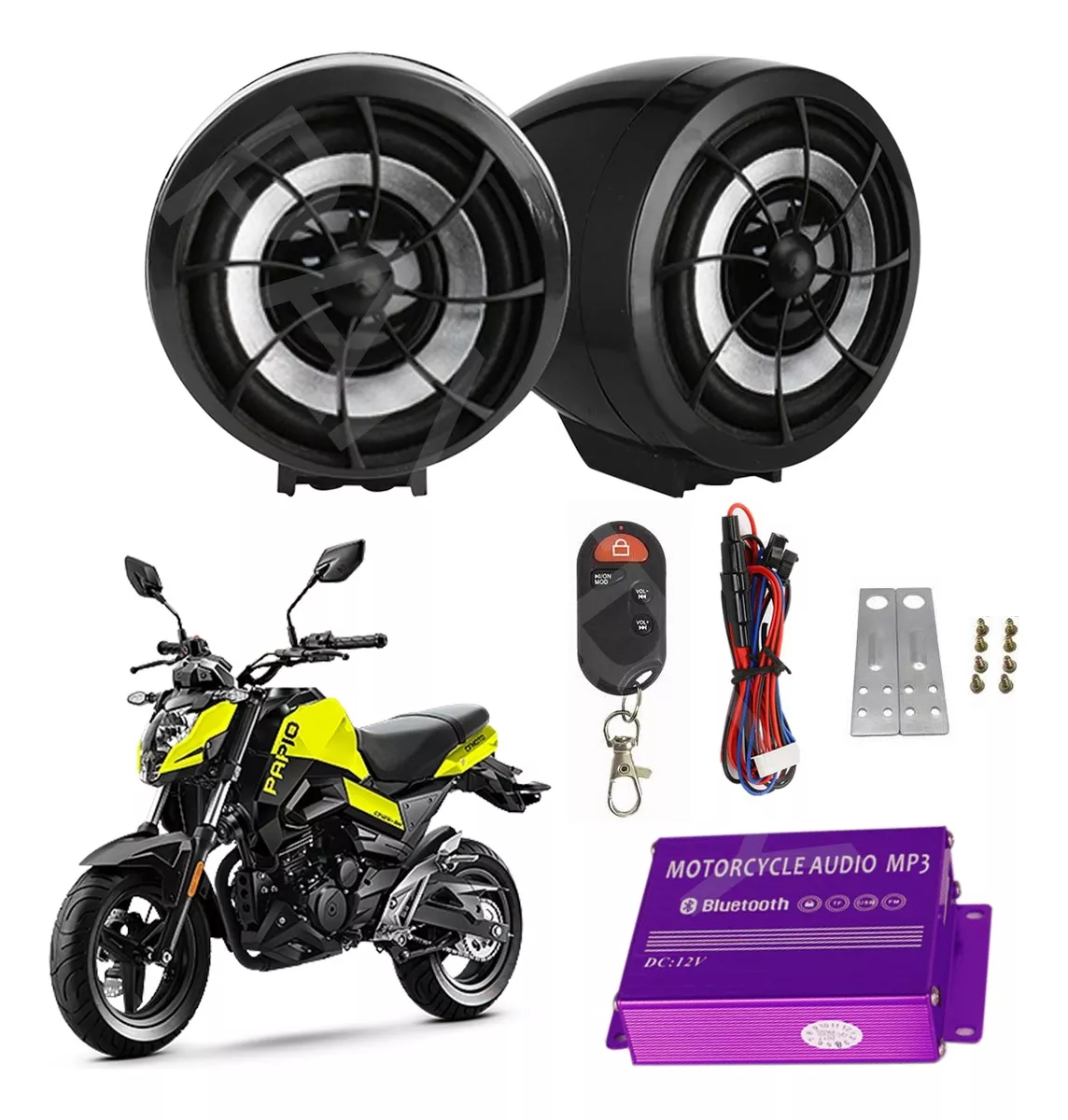 Bocinas Moto Alarma Con Bluetooth Usb Fm Tf