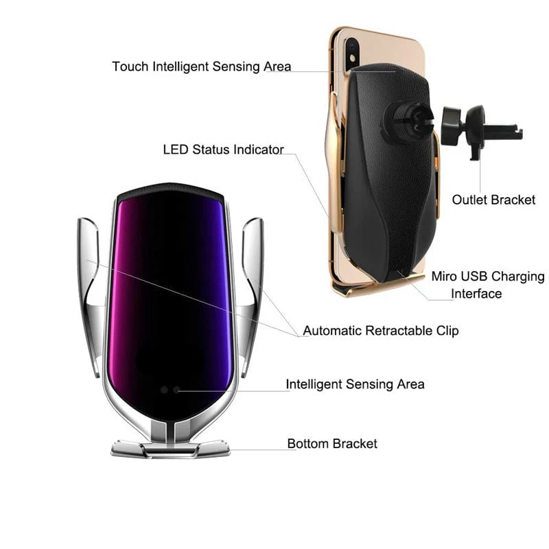 Wireless Charging Car Mobile Phone Industrial Style Bracket