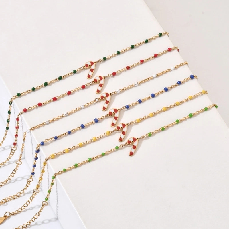 Cartoon Style Cute Candy Stainless Steel Bracelets In Bulk Christmas