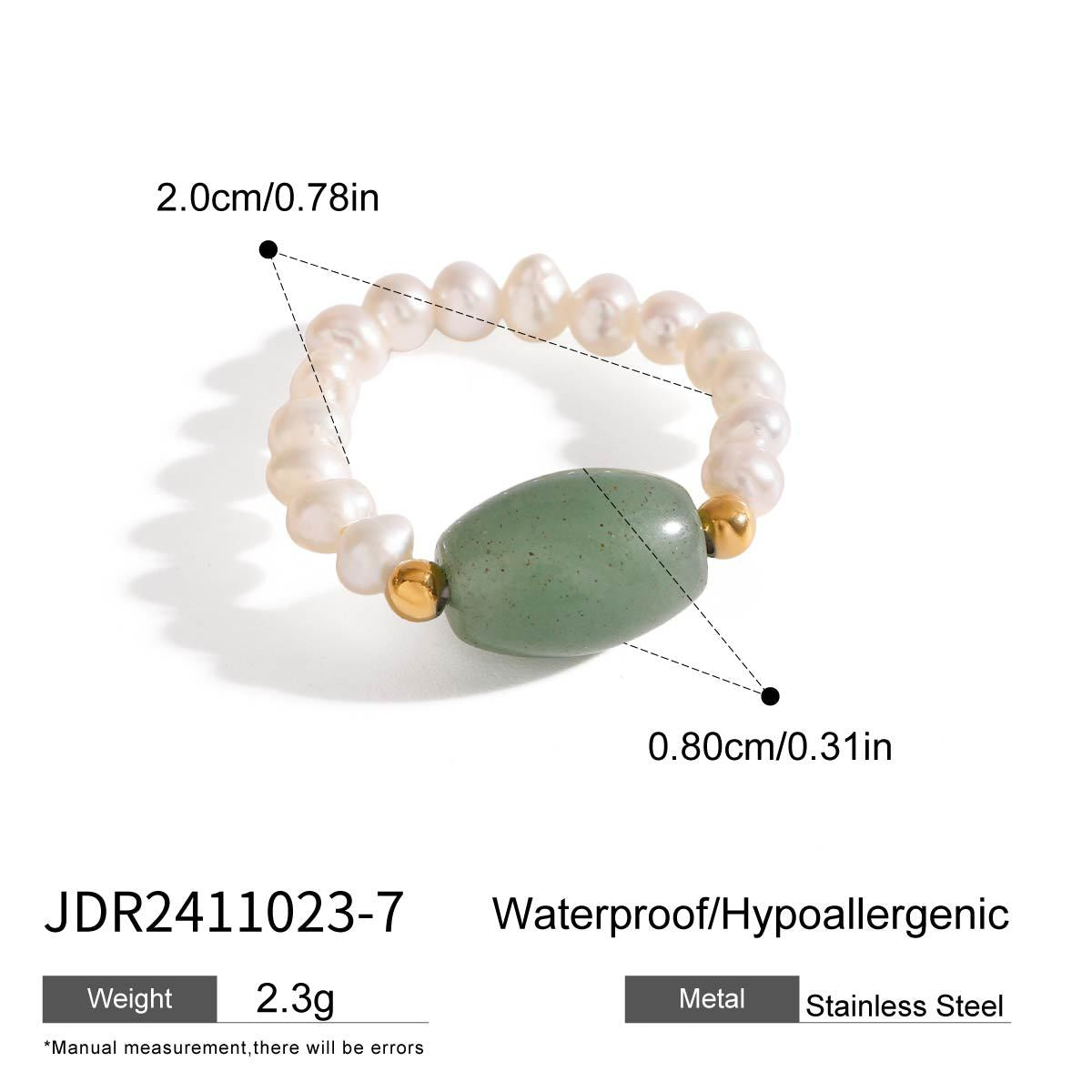 Jie Ding Freshwater Pearl Ring Titanium Steel Jewelry Stainless Steel Rings