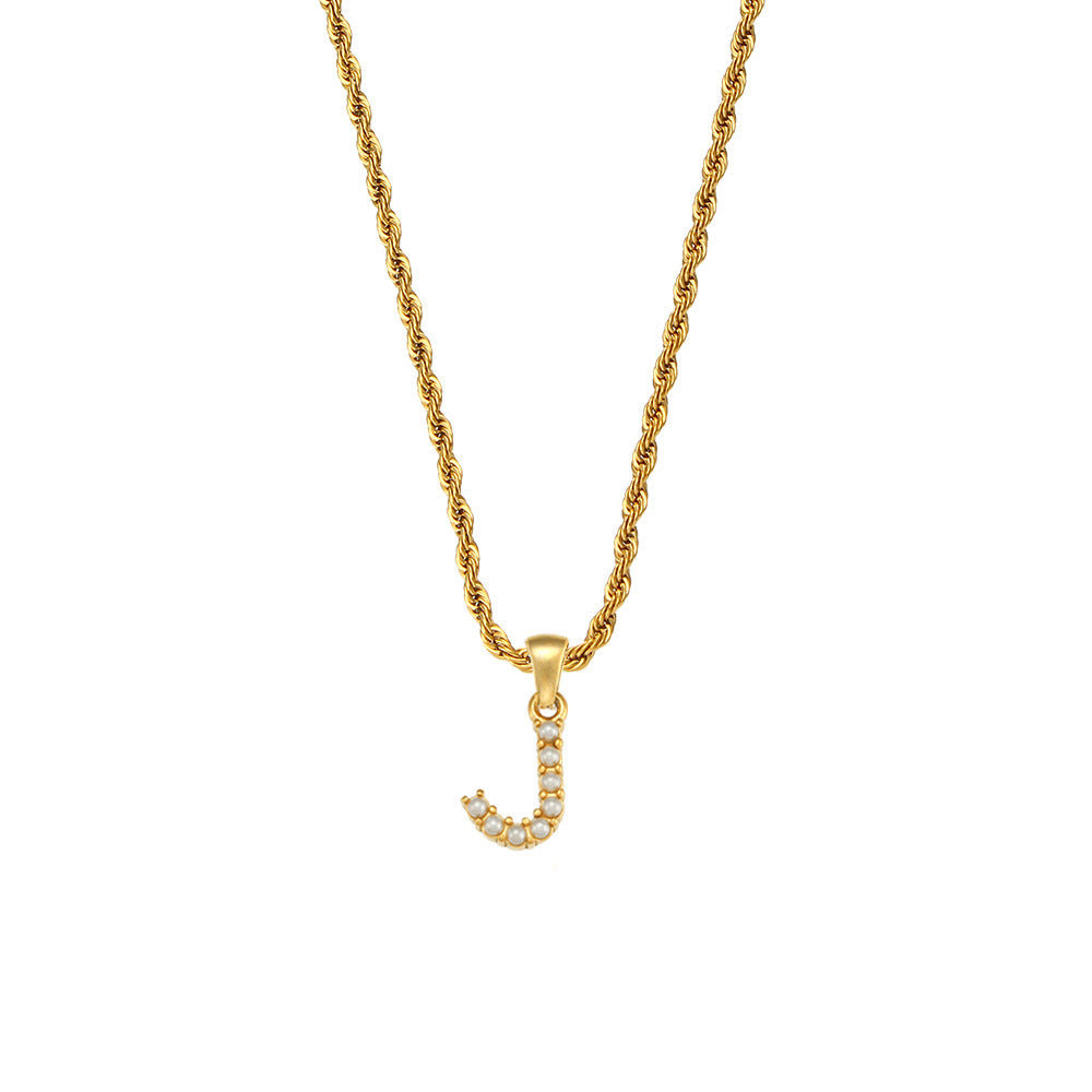 Fashion Letter Geometric Stainless Steel 18K Gold Plated Necklaces