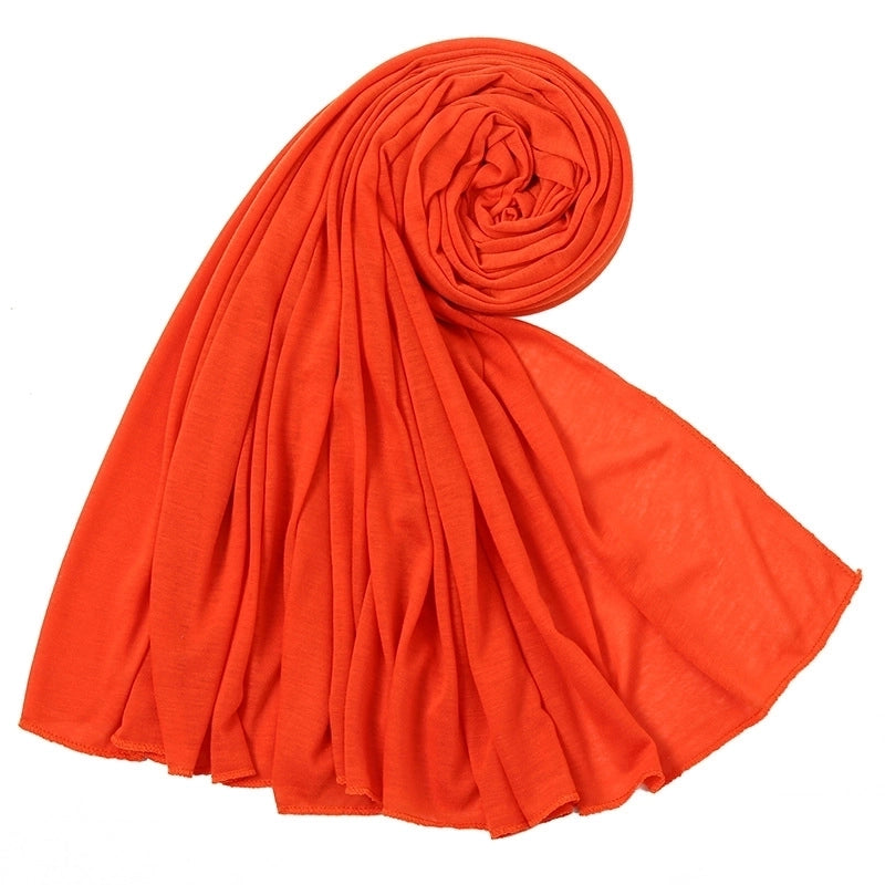 Women's Minimalist Solid Color Mercerized Cotton Winter Scarves