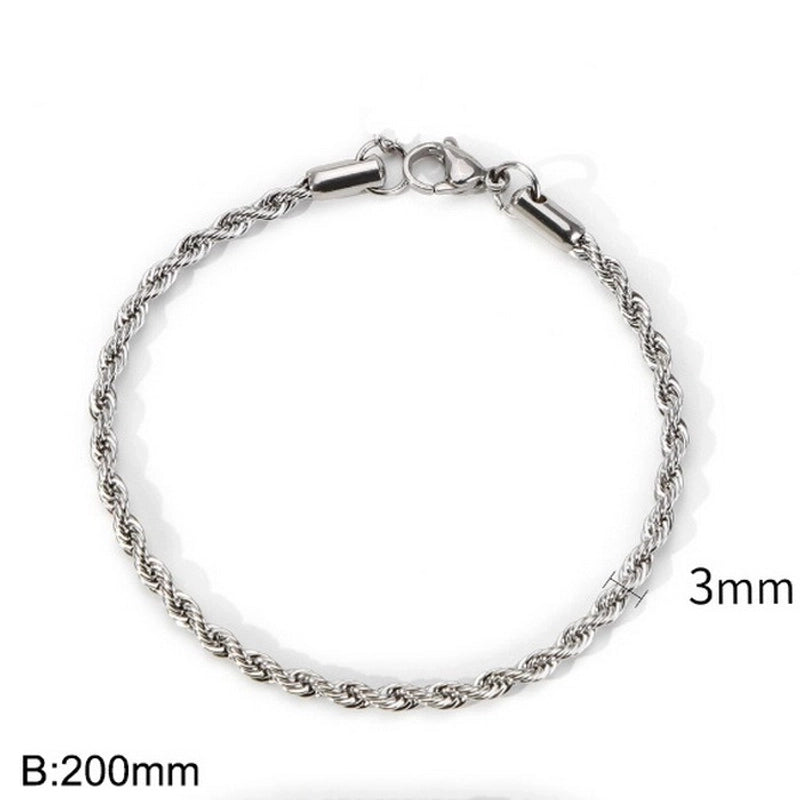 Minimalist Twist Stainless Steel 18K Gold Plated Bracelets In Bulk