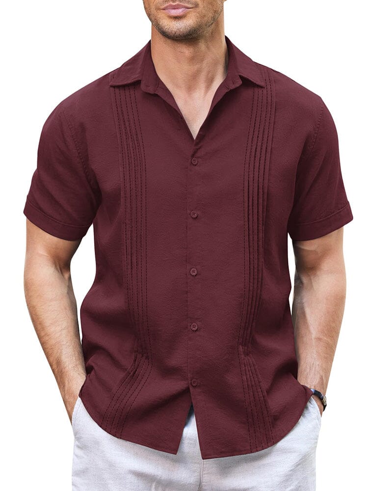 Casual Linen Blend Guayabera Shirt (US Only)