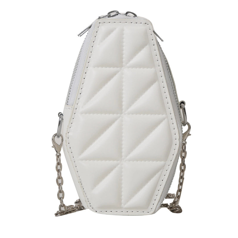 Women's Small All Seasons Pu Leather Argyle Elegant Square Zipper Shoulder Bag Square Bag Chain Bag