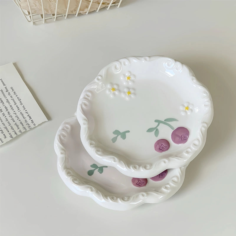 Cute Flower Porcelain Plate 1 Piece