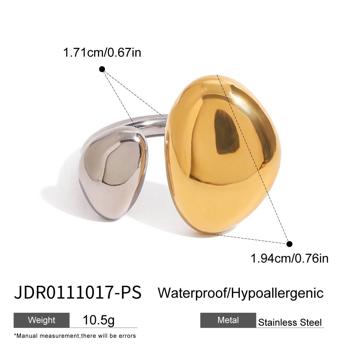 Stainless Steel Color Matching Water Drop Ring Niche Ring Titanium Steel Bracelet Rings