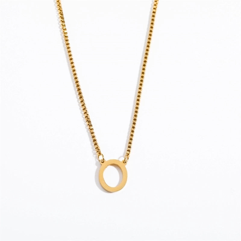 201 Stainless Steel 304 Stainless Steel Gold Plated Minimalist Letter Pendant Necklace
