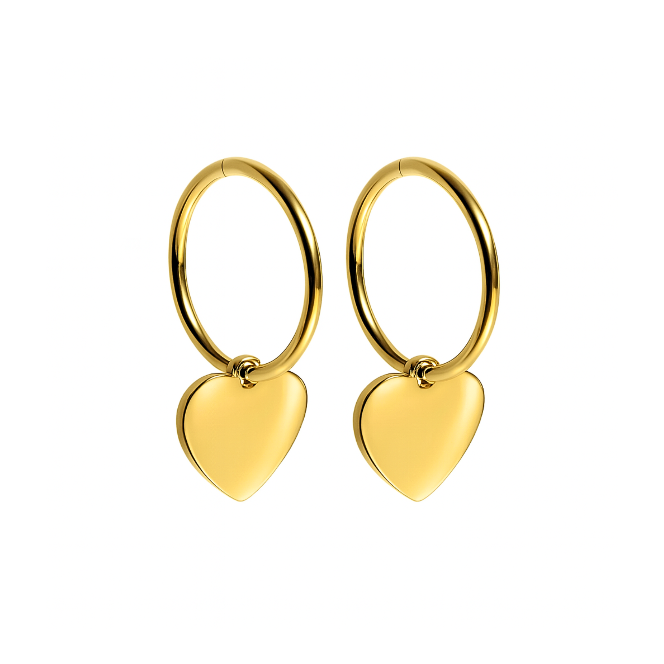 Tiffany heart charm hoops - Gold *NEW hoops