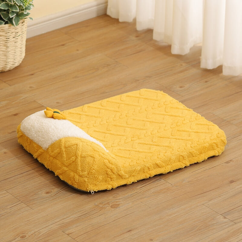 Cheese Cat Bed Fleece Jacquard Comfortable Dog Bed