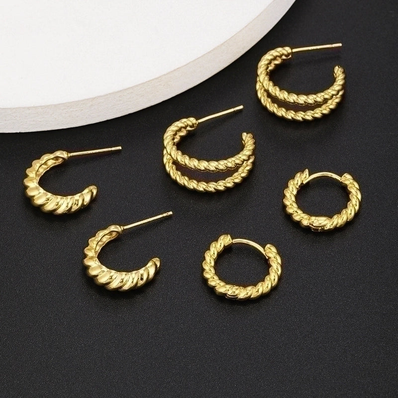 Ethnic Style Geometric Copper Earrings Ear Studs