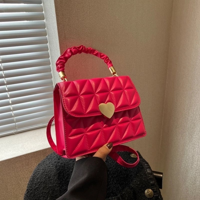 Women's Small Spring&summer Pu Leather Solid Color Fashion Square Flip Cover Handbag