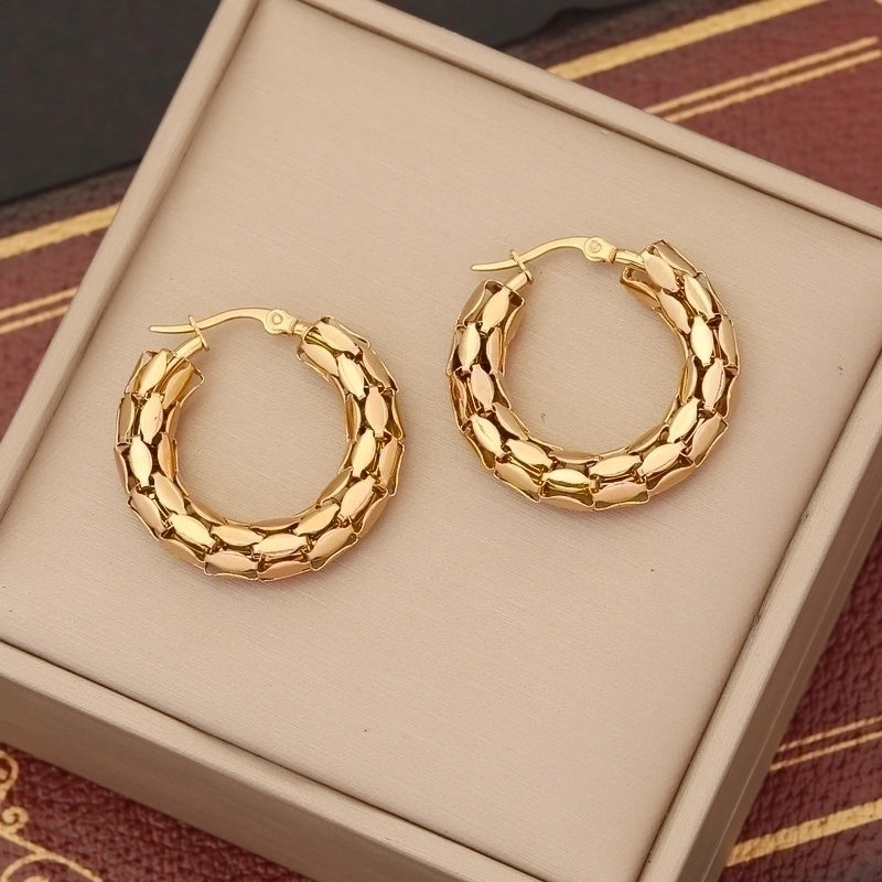 1 Pair Minimalist U Shape Circle Stainless Steel Plating Hoop Earrings