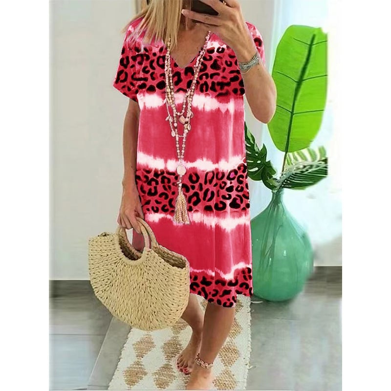 Women's Sexy Leopard Print Casual Midi Dress