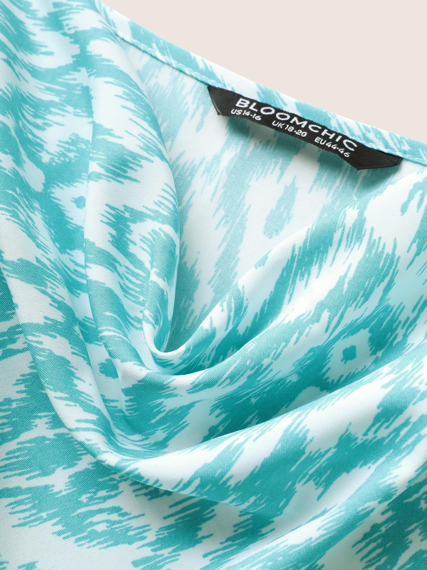 Cowl Neck Bandana Print Midi Dress