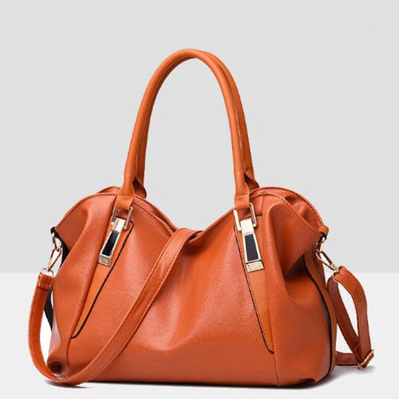 Women's Pu Leather Solid Color Elegant Square Zipper Handbag
