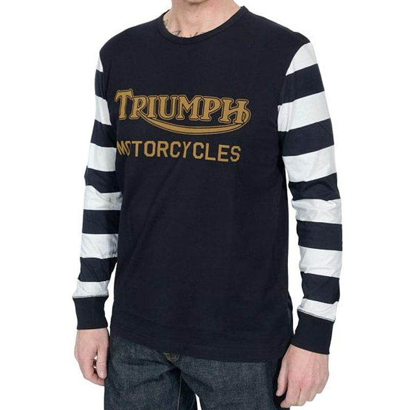 American Letters Stripe Print Long Sleeve Casual T-Shirt