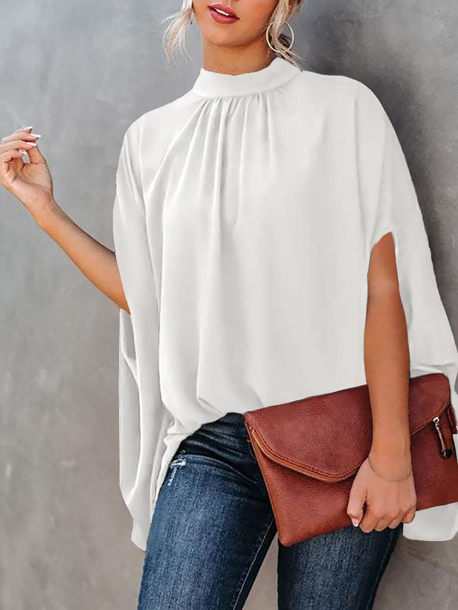 Fashion Loose Bat Sleeve Round Neck Shirt (7 colors)