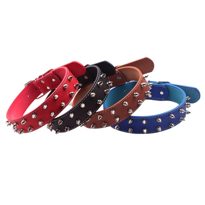Sharp Spiked Studded Leather Dog Collars