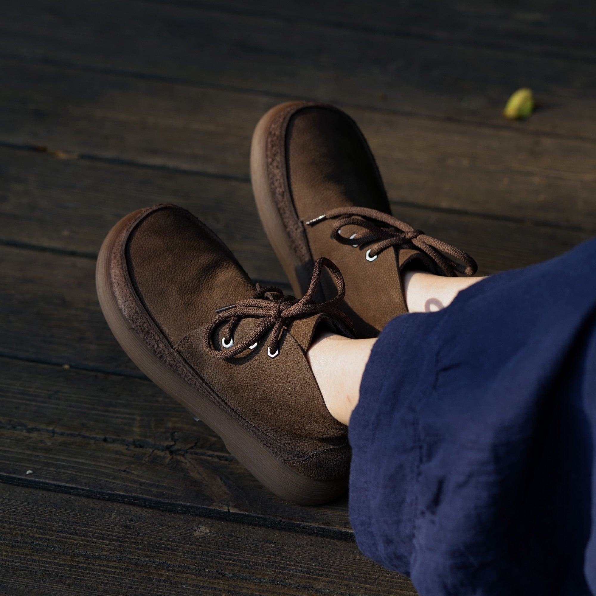 Handmade Women Soft Leather Booties Round Toe Lace-Up Flat Shoes Ankle Boots Gray/Khaki/Coffee