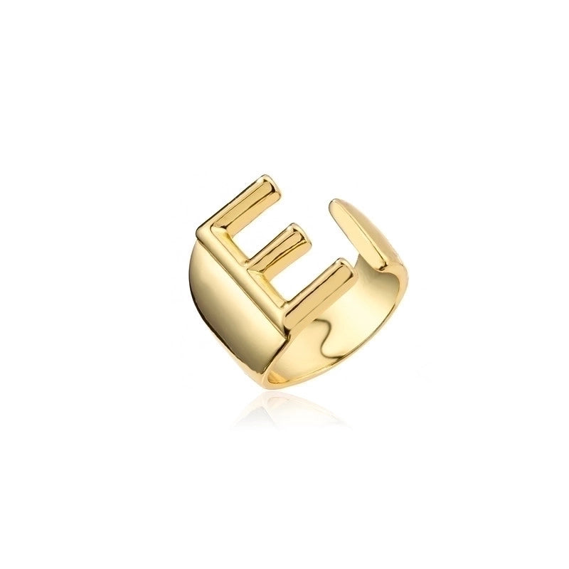New 18k Copper Gold-plated Alphabet Open Ring