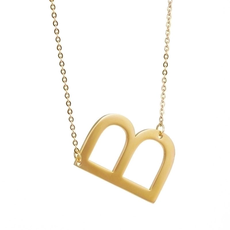 Fashion Letter 304 Stainless Steel 18K Gold Plated Plating Stainless Steel Necklaces