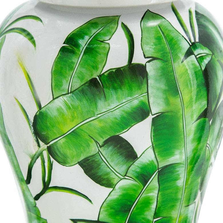 Chantilly Ginger Jar With Lid XL - Green Leaves