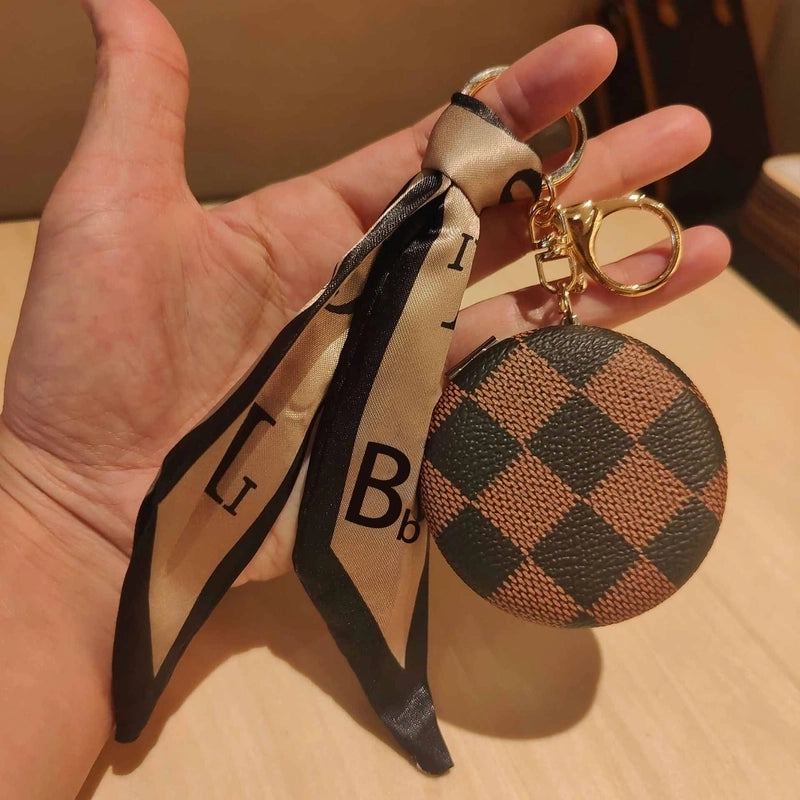 Pu Leather Plaid Flower Minimalist Classic Style